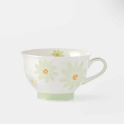 Margurite Pedestal Tea Cup - Light Green