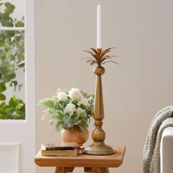 Metal Candle Holder Palm Tree - Gold