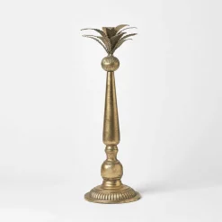 Metal Candle Holder Palm Tree - Gold