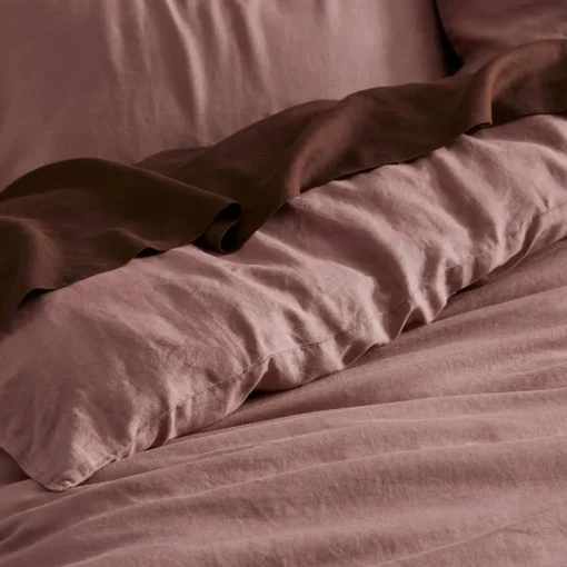 Milano Linen Quilt Cover - Rose