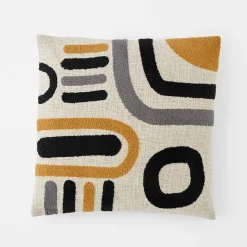 Milla Tufted Cushion - Ivory/Blue