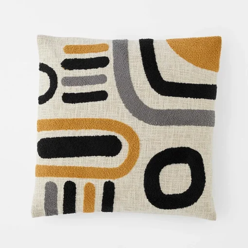 Milla Tufted Cushion - Ivory/Blue