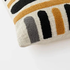 Milla Tufted Cushion - Ivory/Blue