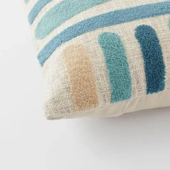 Milla Tufted Cushion - Ivory/Blue