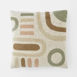 Milla Tufted Cushion - Ivory/Blue