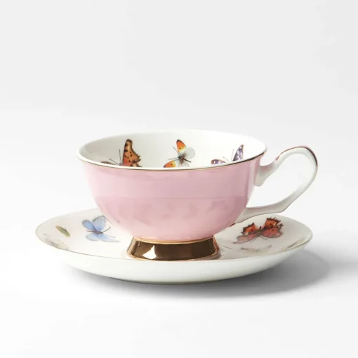 Miss Butterflies Teacup And Saucer - Pink
