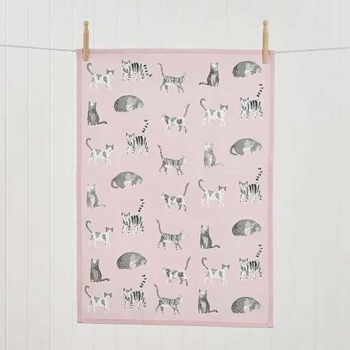 Misty Cats Tea Towel