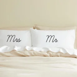 MR/MRS Standard Reversible Pillowcase - White