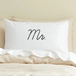 MR/MRS Standard Reversible Pillowcase - White