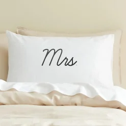 MR/MRS Standard Reversible Pillowcase - White