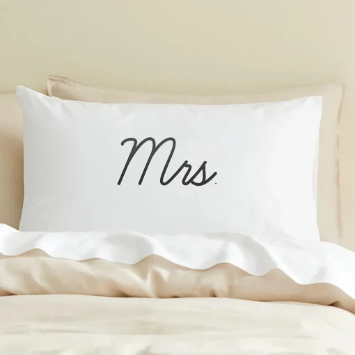MR/MRS Standard Reversible Pillowcase - White