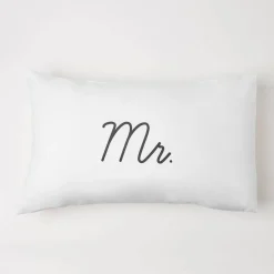 MR/MRS Standard Reversible Pillowcase - White