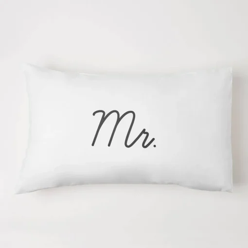 MR/MRS Standard Reversible Pillowcase - White