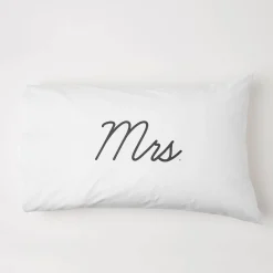 MR/MRS Standard Reversible Pillowcase - White