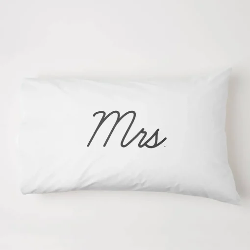 MR/MRS Standard Reversible Pillowcase - White
