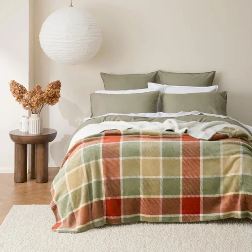 Naila Sherpa Check Blanket