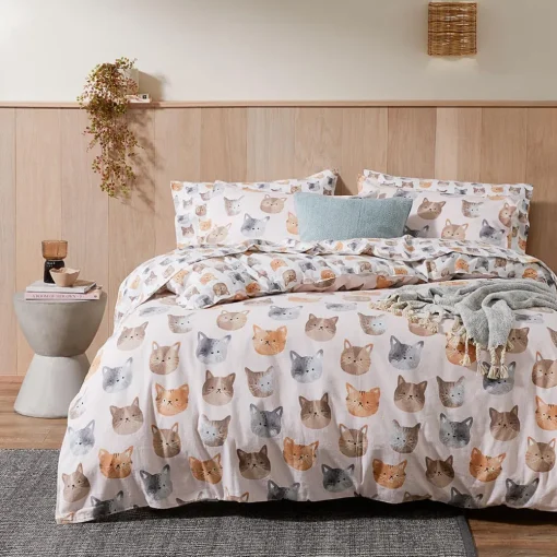 Nala Reversible Flannelette Quilt Cover Set