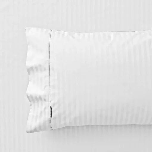 Nassor Stripe 700 TC Egyptian Cotton Sheet Set - White