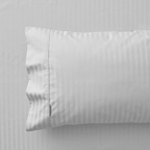 Nassor Stripe 700 TC Egyptian Cotton Sheet Set - White