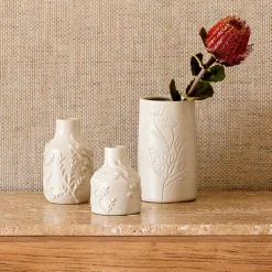 Natalia Debossed Ceramic Vase Small