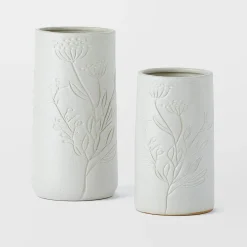 Natalia Debossed Ceramic Vase Small