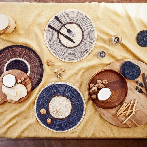 Nyla Placemat - Brown/Navy
