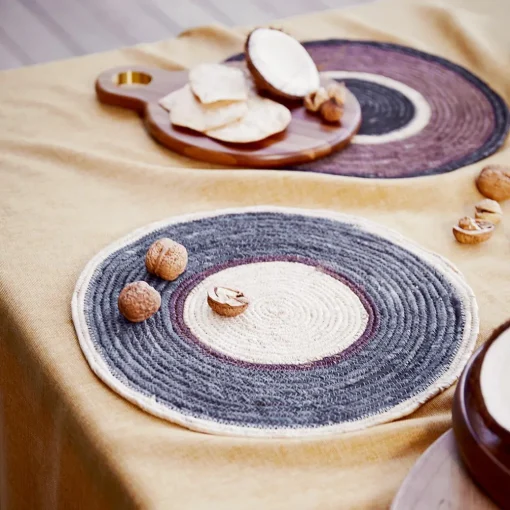 Nyla Placemat - Brown/Navy
