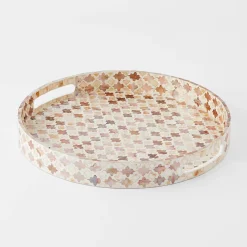 Nyra Shell Inlay Tray - Pink