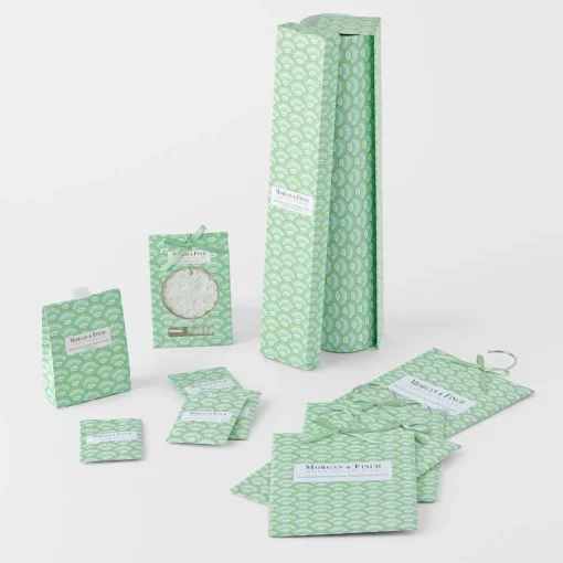 Ocean Waves Drawer Liners Set Of 6 - Japanese Honeysuckle