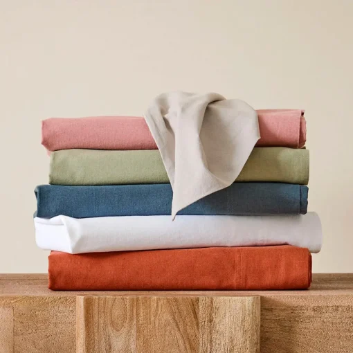 Olsen Linen/Cotton Sheet Set - White