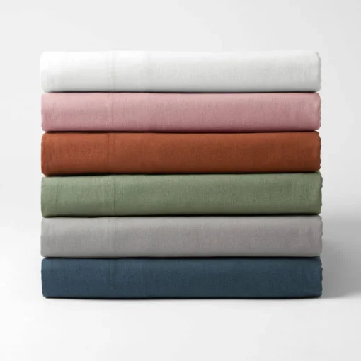 Olsen Linen/Cotton Sheet Set - White