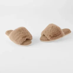 Open Toe Fur Slide - Emerald