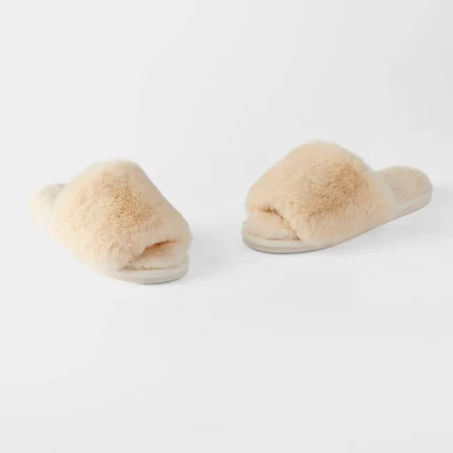 Open Toe Fur Slide - Emerald