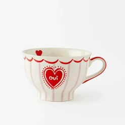 Oui Pedestal Tea Cup - Red Pink