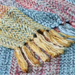 Peru Check Throw - Blue Multi