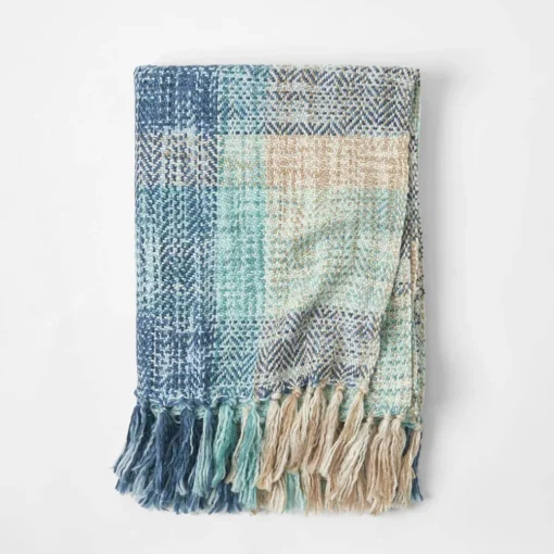 Peru Check Throw - Blue Multi