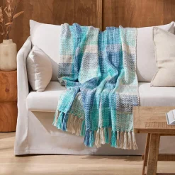 Peru Check Throw - Blue Multi