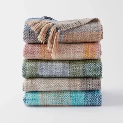 Peru Check Throw - Blue Multi