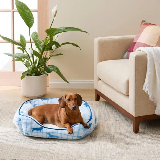 Plush Pet Bed - Charlie/Blue