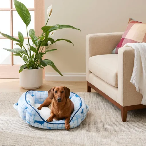 Plush Pet Bed - Charlie/Blue