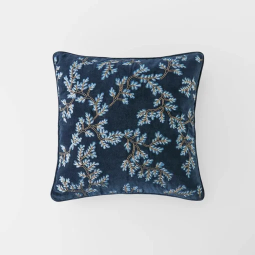Prue Velvet Cushion - Indigo