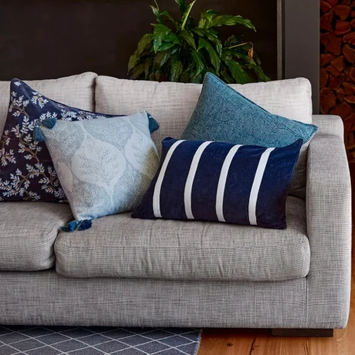 Prue Velvet Cushion - Indigo