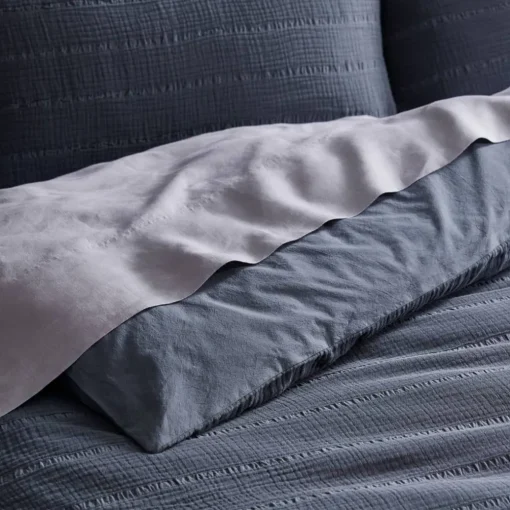 Ramsay Quilt Cover - Slate Blue