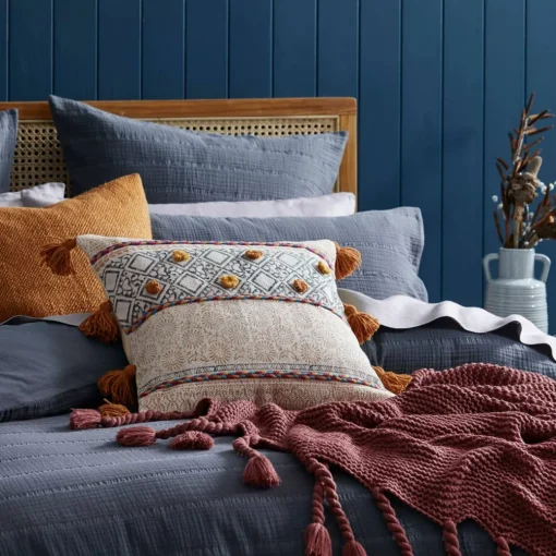 Ramsay Quilt Cover - Slate Blue