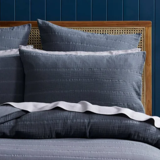Ramsay Quilt Cover - Slate Blue