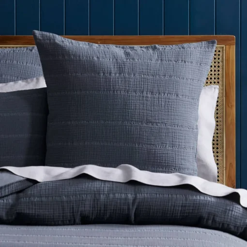 Ramsay Quilt Cover - Slate Blue