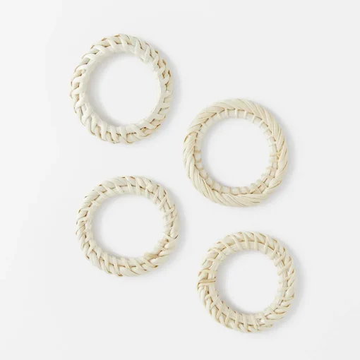 Rattan Napkin Rings Set