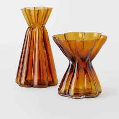 Remy Fluted Glass Vase Squat