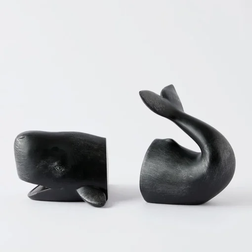 Resin Whale Bookends Set Of 2