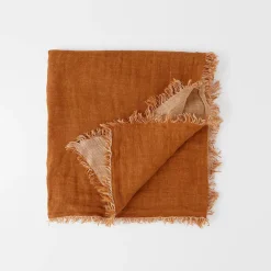 Rhodes Linen Throw - Rose Pink